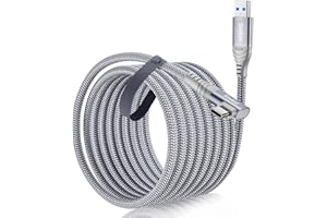Siwket Link kabel für Oculus Quest 2 [5m], USB 3.0 A auf USB C Kabel 5-Gbit/s Hochgeschwindigkeits Datenübertragungs Typ CKabel 90 Grad VR Ladekabel für Oculus Quest Headset, Quest 2, Gaming-PC