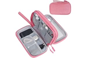 FYY Kabeltasche,Elektronik Tasche Organizer,Kabelorganizer Kabel Etui Elektronik Zubehör Organizer Tasche Universaltasche für Accessories Handy Ladekabel,Powerbank,USB Sticks,SD Karten,3layer,Rosa