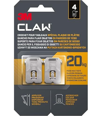 3M Claw Aufhänger Für Trockenbau – Hält Bis 6,8 Kg, Inkl. Marker, Kein Bohren Nötig