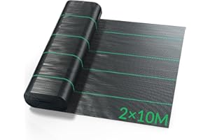 Velway Malla Antihierbas 2x10M Tela Antihierbas Jardin 100g/m² para Huerto, Jardín, Tejido Permeable al Agua, Estabilización Rayos UV, Barreras contra Malezas