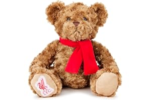 The Gift Scholars Liverpool FC Peluche classique Ours en peluche, 25 cm, super doux, produit sous licence, cadeau de collection, pour adultes et enfants, souvenirs de fans