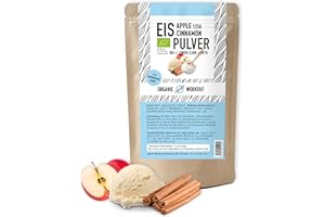 ‎ORGANIC WORKOUT Lower-Carb* Crunchy Apfel Zimt Eis Mix - Cremiges Eis mit Erythrit gesüsst, bio, ohne Zucker-Zusatz nur 3 g verwertbare Kohlenhydrate - keto ohne Maltit - glutenfrei, bio - 125 g, Organic Workout