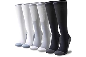 Niorasen Compression Socks for Women Men (20-30mmHg), 3 Pairs Flight Socks Unisex, Travel Sock Compression Stockings Fit Running, Football, Flying, Medical, Prevent Varicose Veins, Promote Circulation