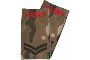 Contact Left Embroidery PAIR ACF/CCF Rank Slides CADET Red on MTP/Multicam (Corporal)