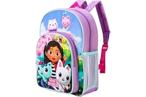 Gabby's Dollhouse Kids Childrens Premium Backpack School Rucksack Travel Bag Boys Girls with side mesh pocket and front zipped pocket
