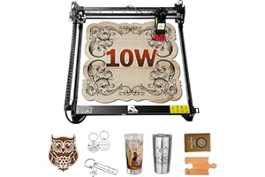 Roomark Macchina per incisore laser, macchina da taglio laser con uscita 10W, incisione di legno e metallo, dimensioni massime di lavoro 400x400 mm, taglierina laser e macchina per incisore