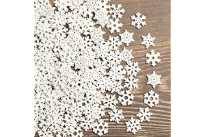 ToBeIT snöflingor trädekoration mini sprida delar juldekoration mini snöflingor träskivor spridningsdekoration för gör-det-sj