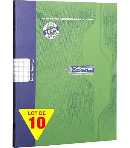 Lot De 20 Cahiers De Brouillon Conquérant Sept 17x22 Cm - 96 Pages Grands Carreaux Bleus