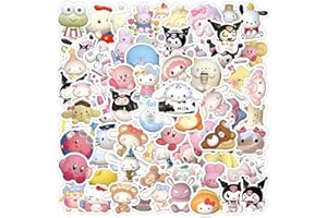 Yangsiw Sanrio 3D Stickers for Laptop, Cars, Phone, Water Bottle, Skateboard, Suitcase, Guitar, Pad, Cute Anime Vinyl Stickers, Waterproof, Scrapbook Stickers 100pcs …