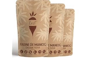 Ruut Farine de Manioc 3x1kilo / 100% Naturelle – Farine sans Gluten – Paléo, Végétalien – Cuisson sans Noix ni Céréales – Convient au Protocole AIP – Faible en FODMAP – Substitut farine sans Additifs