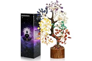 Vicloon Crystal Árbol, 7 Cristales de Chakra, Cristales de Sanación Natural Bonsai, Feng Shui Tree para Good Luck Positive Energy, Tree of Life, Espiritual Regalos, Hogar Oficina Decor (7 Cristales)