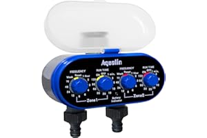 AQUALIN Bewässerungsuhr mit Zwei Auslässen Garten Bewässerungscomputer Wasser Zeitschaltuhr