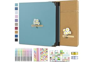 Vienrose Album de Fotos 10x15 Scrapbook con Espiral (60 Páginas Negra) Pegar y Escribir DIY Scrapbooking Álbum de Recortes para Familia Bebé, Aniversario Bodas, Vacaciones, 30x30 cm