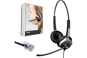 GEQUDIO Casque Filaire Compatible avec téléphones Cisco avec Embout RJ - Câble de raccordement Inclus - Très léger: 80g