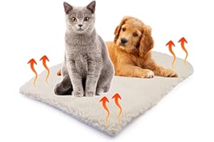 SIMPLY 4 PETS Cat Beds for Indoor Cats – (64x49 cm) Heating Pad for Cats & Dogs | Self Heating Pet Pad with Smart Grip, Super Warm, Comfy & Washable | Ideal for Beds, Floors & Cages