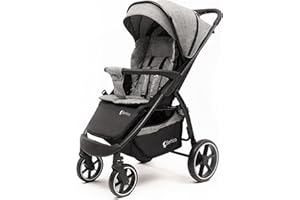 BERTICA Kinderwagen buggy ab 6. Monat (bis 22 kg), zusammenklappbar, kinderkraft buggy mit 5-Punkt-Sicherheitsgurt, Einkaufskorb Liegefunktion, Reise-Kinderwagen, Mückennetz