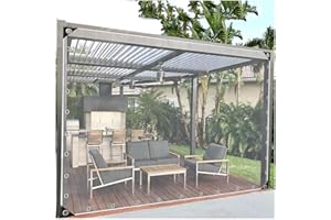 WZYJLyds Clear Tarps Heavy Duty PVC Gazebo Side Panels Curtains Waterproof, Dustproof, Anti-Tear, for Greenhouse, Patio, Garden, Pavilion Outdoor Tarpaulin with Metal Grommets