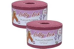 IMIMA Salt Licks for Horses – Lolly-Lick 2-piece Set 2x750g Lavender– Sugar-Free, Grain-Free, Natural Sea Salt & Minerals – With Hanging Rope – Fits LIKIT Holders – Anti-Boredom Horse Treat