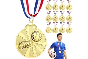 Hianjoo 12 Pezzi Medaglie Metallo Calcio, Medaglie Premiazioni Metallo per Bambini e Adulti, Medaglia di Partecipazione per Competizioni Sportive, Celebrazioni e Bomboniere per Feste di Calcio