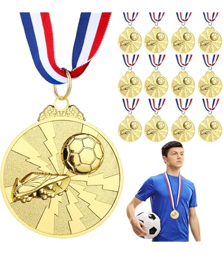 15 Pcs Sports Medals Set - Gold, Silver, Bronze Awards For Races & Parties