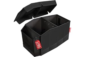 ATHLON TOOLS Premium Mittelsitz-Organizer mit Deckel - vielseitig - Auto Kiste - Cleverer Stauraum mit Magnetverschluss - Einfache Reinigung - Ordentlich und komfortabel reisen (Schwarz)