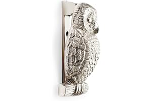 A.B HARDWARE Owl Door Knockers, Choose Your Finish - Polished Brass & Polished Nickel (Polished Nickel)