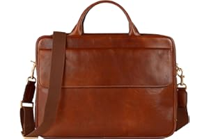 Time Resistance Leder Aktentasche - Italienische handgefertigte Laptoptasche aus Leder - Aktentasche für Männer und Frauen - Professionelle Computer-Aktentasche