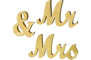 MAOXINTEK Vintage Mr & Mrs Letras de madera blancas para boda soporte de cartel figuras decoración de boda regalo hogar decoración