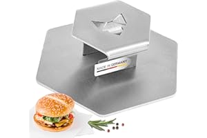 FENNEK Smasher | Presse à griller | acier inoxydable poli | de qualité | pour cuisine, jardin, restaurant, etc