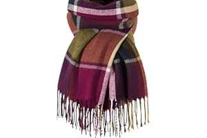 WORPICE Winter warm scarf for women uk - 200x70cm Tartan Scarf for women, warm and comfortable gift for women