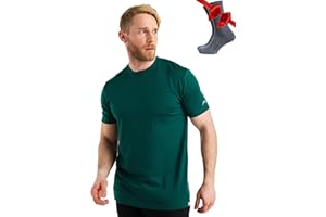 Merino.tech Camiseta Lana Merino Hombre — 100% orgánica de Lana Merino Camiseta Interior Hombre Capa Merino Base Layer
