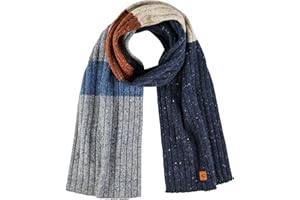 camel active Męski gruby szal z dzianiny z mieszanki wełny, niebieski, jeden rozmiar