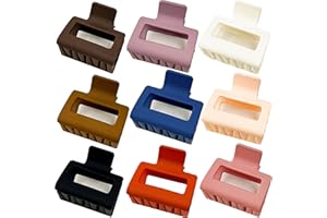 YPKIA Fermaglio per capelli piccoli rettangolari da donna, di medie dimensioni, set colorato opaco, accessori per capelli per donne e ragazze (9 pezzi)