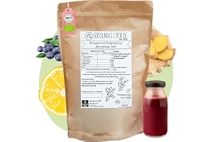 ‎SÜSSUNDCLEVER.DE EST 2016 süssundclever.de® Bio Ingwershot Pulver "Berry Immun Shot" | 200g - 40 Shots | Mit Acerola, Dattelpulver und Wildblaubeerpulver | vegan und ohne Zuckerzusatz