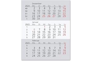 Truento Ersatzkalendarium - einzelne Blätter - für 2 Jahre (2025 & 2026) - passend für 3-Monats-Tischkalender Standard - Stehkalender - Aufstellkalender - Bürokalender