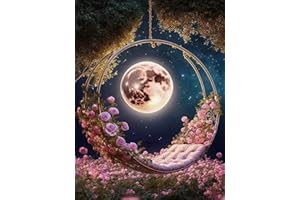 YZDZSW Diamond Painting, 5D Diamond Painting Kits for Adults, Full Drill Embroidery with Diamond Art Accessories Crystal Cross Stitch for Home Wall Decor 30x40cm (Rose Moonlight)