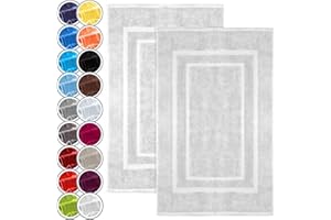 NatureMark Confezione da 2 tappetini da bagno e doccia, in 100% cotone, da 50 x 80 cm, di Bianco