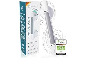 SANIGERS® Haltegriff mit Saugnapf I EXTRA STARKER HALT 110 KG I Haltegriff Dusche ohne Bohren, Haltegriffe für Senioren, Badewannengriff ohne Bohren, Duschgriff mit Saugnapf, Sauggriff Bad