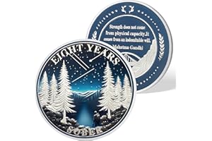 AtSKnSK Pièce de monnaie de sobriété de 8 ans de 1 à 10 ans de sobriété, renaissance HA NA AA, chips, médaillons, narcotiques, alcooliques anonymes, cadeaux pour hommes et femmes (8 ans)