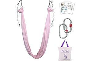 F.Life Aerial Silk Yoga Hammock & Swing for yoga Inversion,Strength training,starter hardware kit