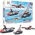 Webby 3 in 1 Young Commander ABS Blocks Kit, Fighter Plane, Submarine and Ship Construction Play Set, Fun Creative Toy Set for 5+ Years Kid (155 Pcs) Multicolor (155 pieces)