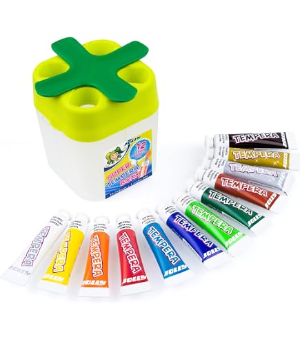 Morocolor PRIMO, 12 couleurs Tempera 7,5 ml, Tempera en tubes aux couleurs intenses, lumineuses et opaques, Idéal pour toutes les surfaces, Coffret polyvalent réutilisable, Fabriqué en Italie Morocolor PRIMO, 12 couleurs Tempera 7,5 ml, Tempera en tubes aux couleurs intenses, lumineuses et opaques, Idéal pour toutes les surfaces, Coffret polyvalent réutilisable, Fabriqué en Italie