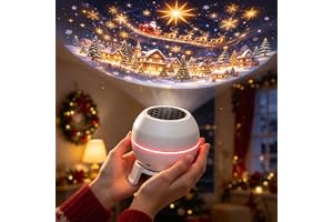 Générique Christmas Indoor Projector Night Light 360° Rotating Dynamic LED Projector USB Portable Lamp Ambiance Decoration Christmas Interior Home for Bedroom, Wall, Ceiling & Parties