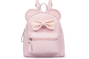 VOLGANIK ROCK Backpack for Girls Cute Mouse Ear Bowknot Mini Backpack for Girl Small Backpacks for Women Toddler Backpack Cute Accessories for Girls Small Travel Bag School Bag