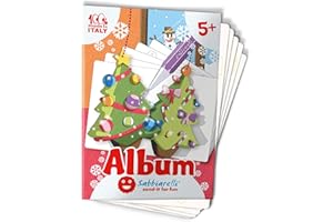 Sabbiarelli Sand-it For Fun - Album Gli Addobbi di Natale: 5 Fogli Adesivi A5 con 10 Decorazioni da Colorare con Sabbia Colorata (non inclusa), Lavoretti di Natale Creativi per Bambini Anni 5+