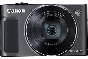 Canon PowerShot SX620 HS Digitalkamera (20,2 MP, 25-fach optischer Zoom, 50-fach ZoomPlus, 7,5cm (3 Zoll) Display, CMOS-Sensor; DIGIC4+, optischer Bildstabilisator, WLAN, NFC, HDMI) Kamera schwarz