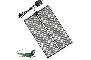 NEKOSUKI Tapis Chauffant Reptile, Tapis Chauffant Terrarium Réglable avec Contrôle De La Température pour Reptiles Tortue, Serpents, Lézards, Geckos, Araignées, Chauffant Aquarium (20W-28x42cm)