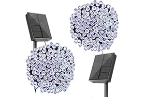 SOLARBABY 2 Guirnalda Solar Decorativa 20M con 200 LED, 8 Modos IP65, perfecta para decoración de jardín en exterior y eventos navideños o fiestas en interior