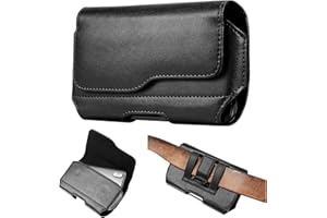 CXXTKCXXLC Handy Gürteltasche Leder - Herren Handytasche mit Clip und Halteschlaufen, Universal für Samsung Galaxy S24 S23 S22 A55 A54 und iPhone 15 14 13 12 11 Pro, Schwarz