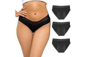 ‎ZENAPHYR ZENAPHYR Set of 3 Period Underwear Black Organic Cotton - Washable Absorbent Menstrual Underwear